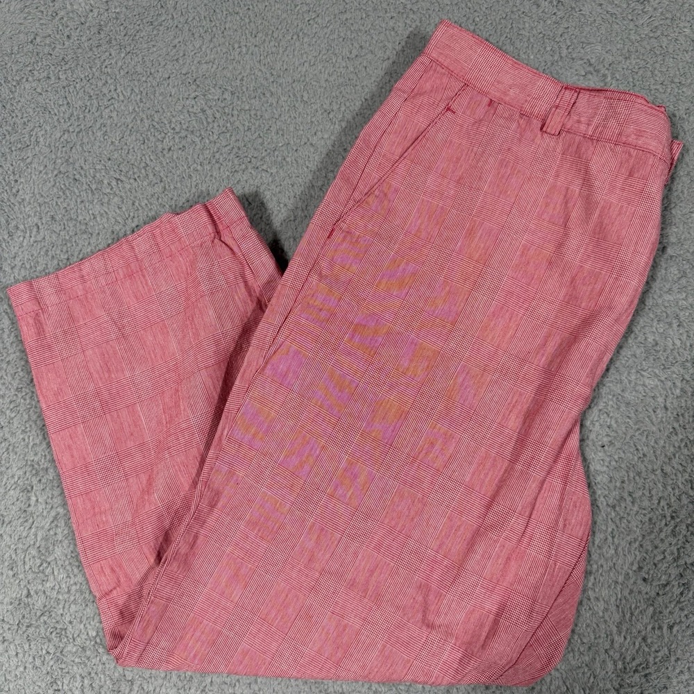 Ladies Dockers Capri Pants Mauve Checked Cotton Size 14